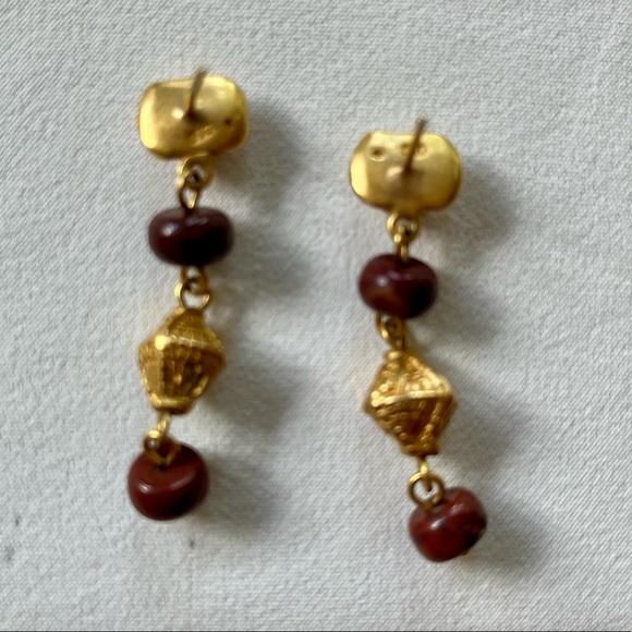 L.A. Cano Choker and Earring Set of 24k Gold  and Jasper Stones - Picture 11 of 16